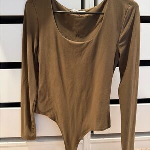 Pink Rose Tan Long Sleeve Bodysuit